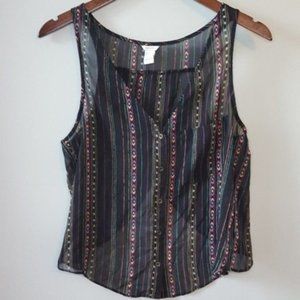 Forever 21 Sheer Black Tank Top